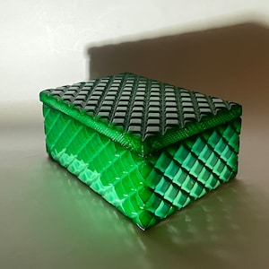 Art Deco Magnificent Jewelry Box with Cubic Design 1930s Czechoslovakia RARE