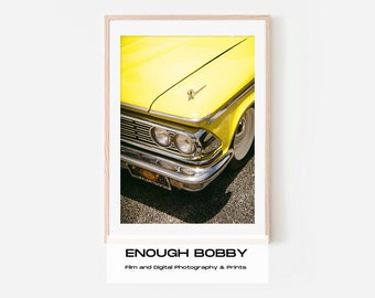 Vintage Yellow Car Photography Print | Collectable Car Wall Art (PDF)
