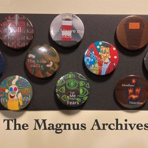 Customisable Magnus Archives 14 Fears Pin Badges
