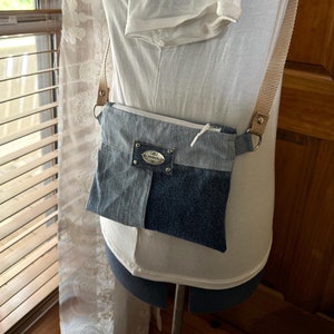 Upcycled Denim Crossbody Purse: Handmade Jeans Shoulder Bag