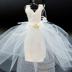 wedding gown ornament, bridal shower favor, bridesmaid gift, bridal shower decor, wedding gift, art dress Christmas ornament