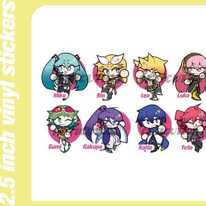 Vocaloid Character Stickers 2.5&quot; Waterproof Vinyl