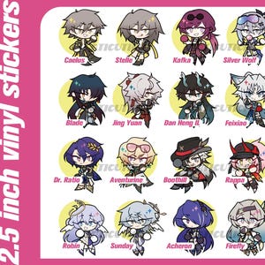 Honkai: Star Rail Character Stickers 2.5&quot; Waterproof Vinyl