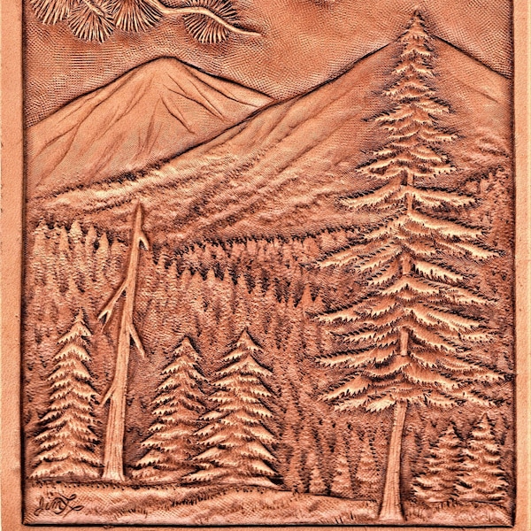 Pine Tree Leather Carving Pattern by Jim Linnell [DIGITAL DOWNLOAD]