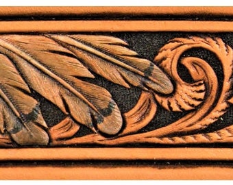 Feather & Floral Pattern for 1 1/4&quot; Belt [DIGITAL DOWNLOAD]