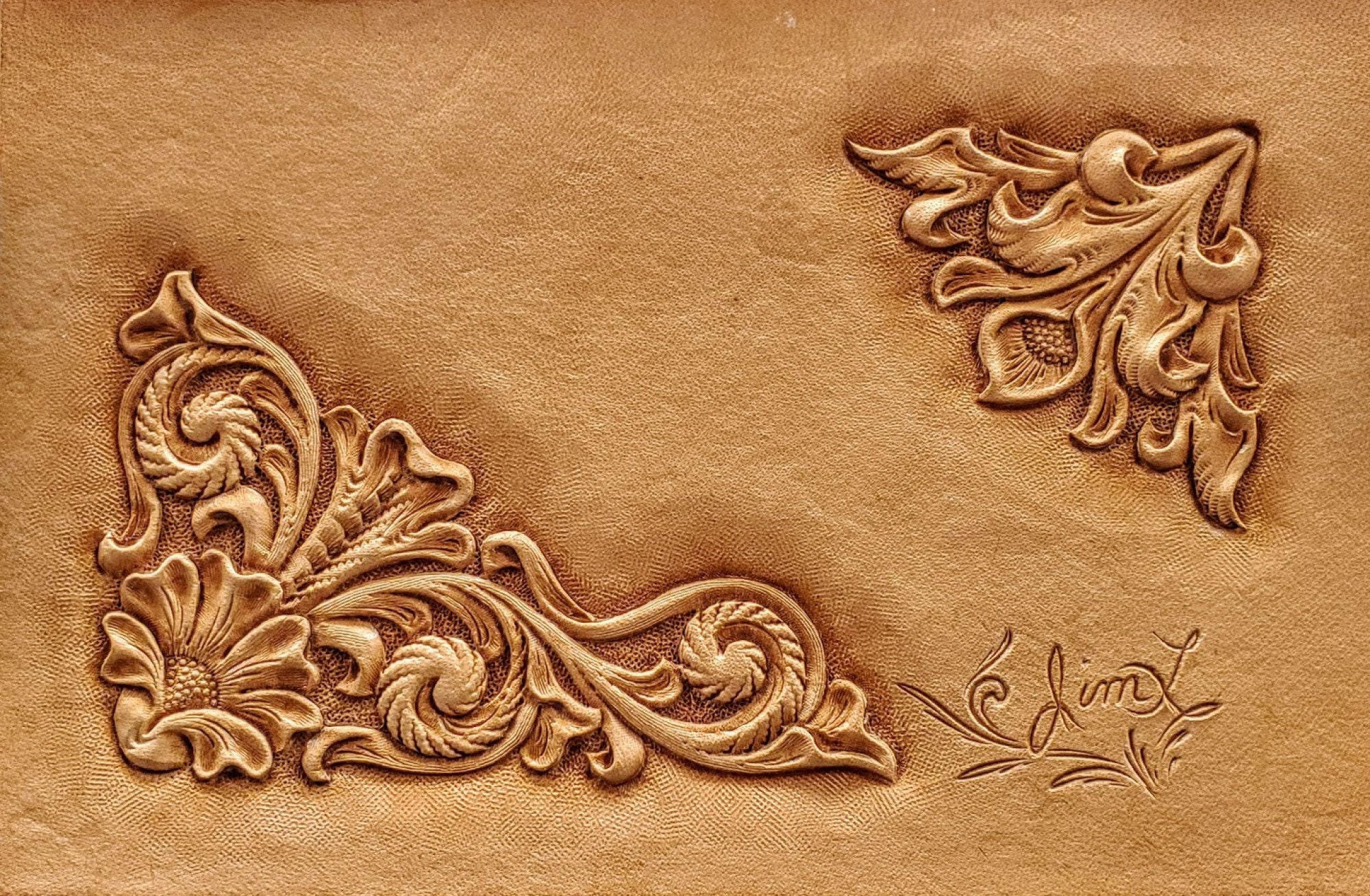 Leather Tooling / Carving Patterns / Stencils. Floral Corner