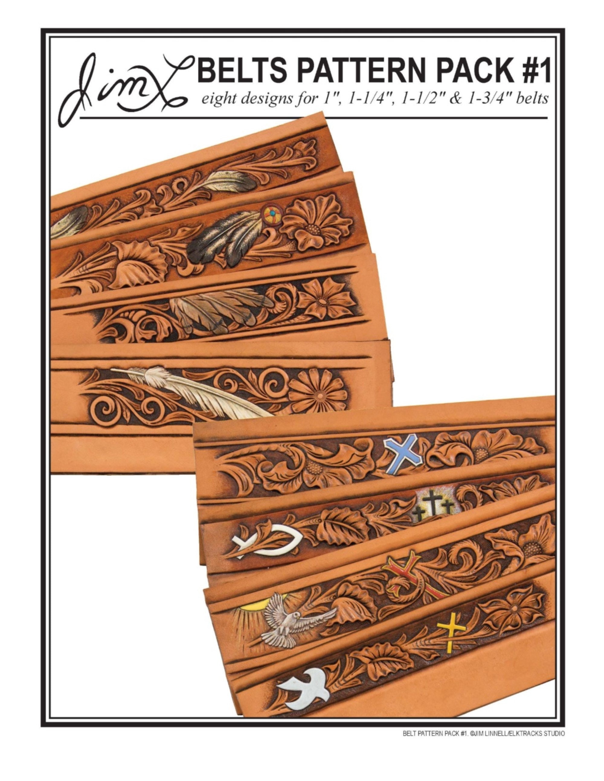 3x Leather Belt Tooling Patterns / Carving Pattern / Stencil. Feather  Themed Belt Pattern Number 1 PDF Digital Download. 