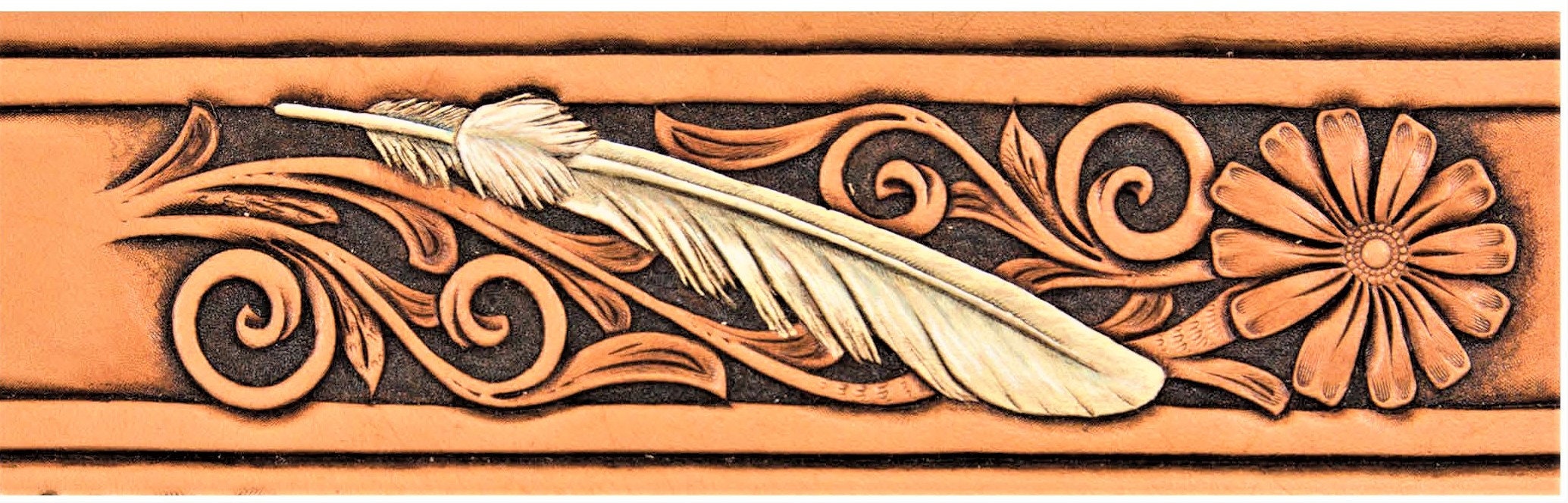 3x Leather Belt Tooling Patterns / Carving Pattern / Stencil. Feather  Themed Belt Pattern Number 1 PDF Digital Download. 