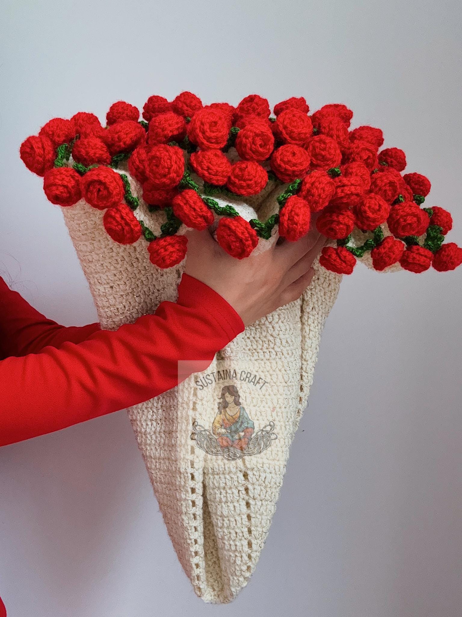 Crochet Rose Bouquet Blanket: Handmade Floral Throw, Romantic Decor