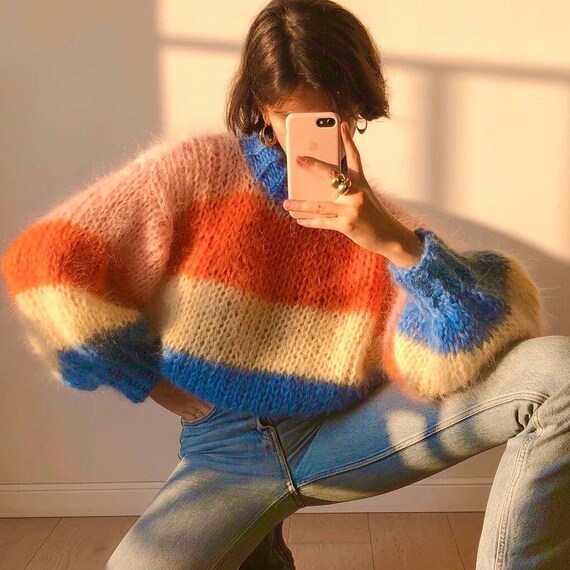 Multicolor striped clearance sweater