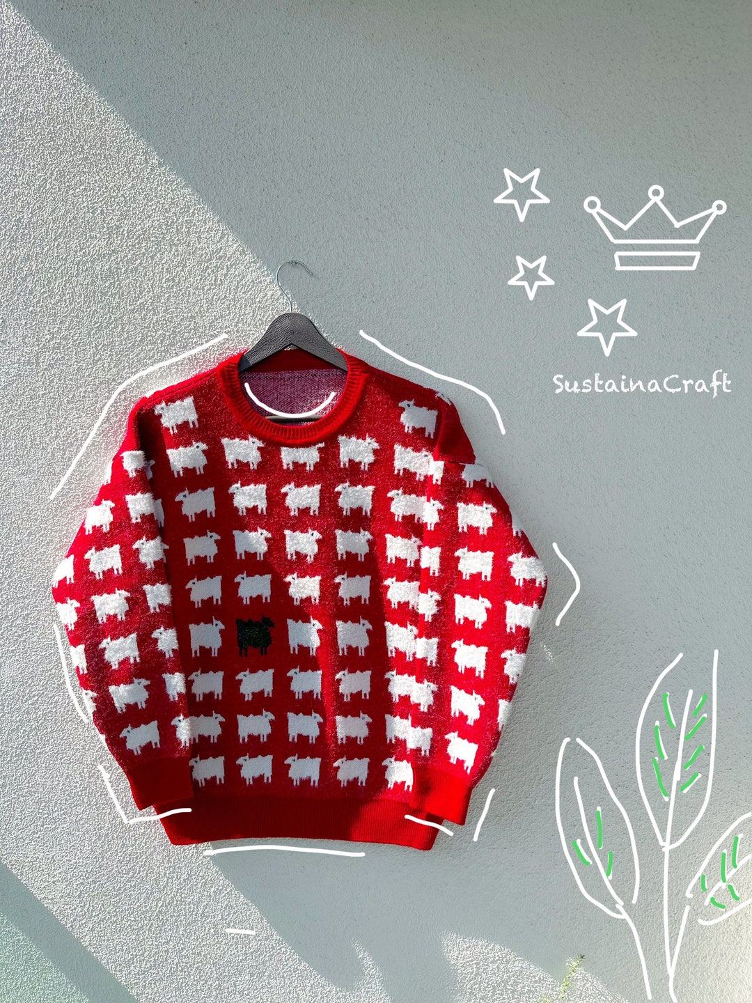 Diana Sheep Sweater Diana Black Sheep Jumper Schafspullover Red - Main Image