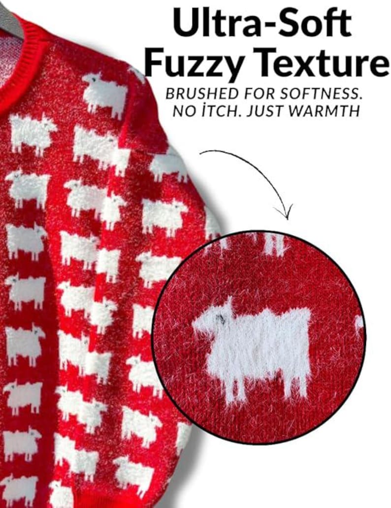 Sweter z Czarną Owcą Księżnej Diany: Unisexowy sweter świąteczny zdjęcie 2