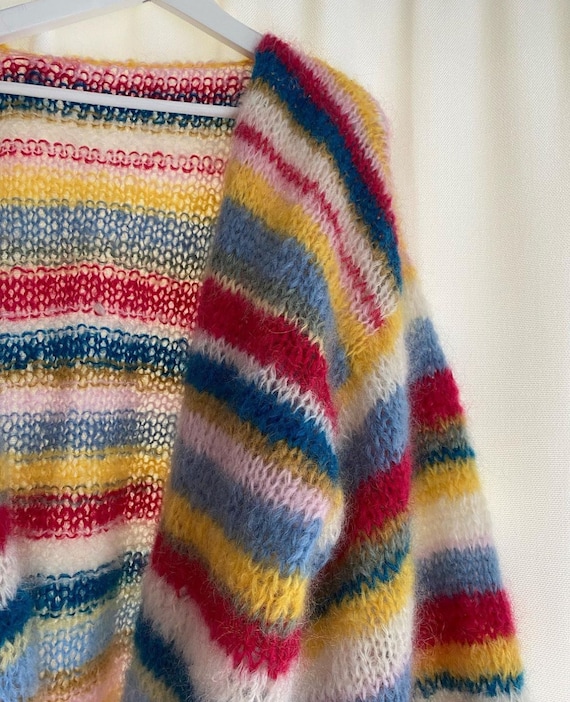 tela 手編み カラフルニット カーディガン 古着 フラミンゴ tela 手編み カラフルニット カーディガン 古着 フラミンゴ 古着 tela