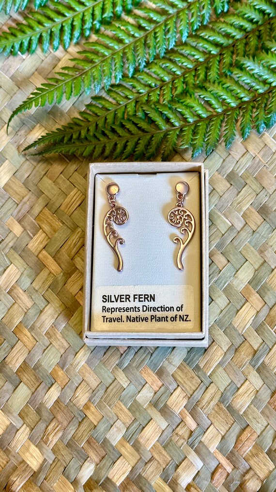 Boxed Rose Gold Koru Earrings - New Zealand Inspired Jewellery - Kiwiana Jewellery - New Zealand Gift Jewellery - NZ Gifts - Rose Gold Koru