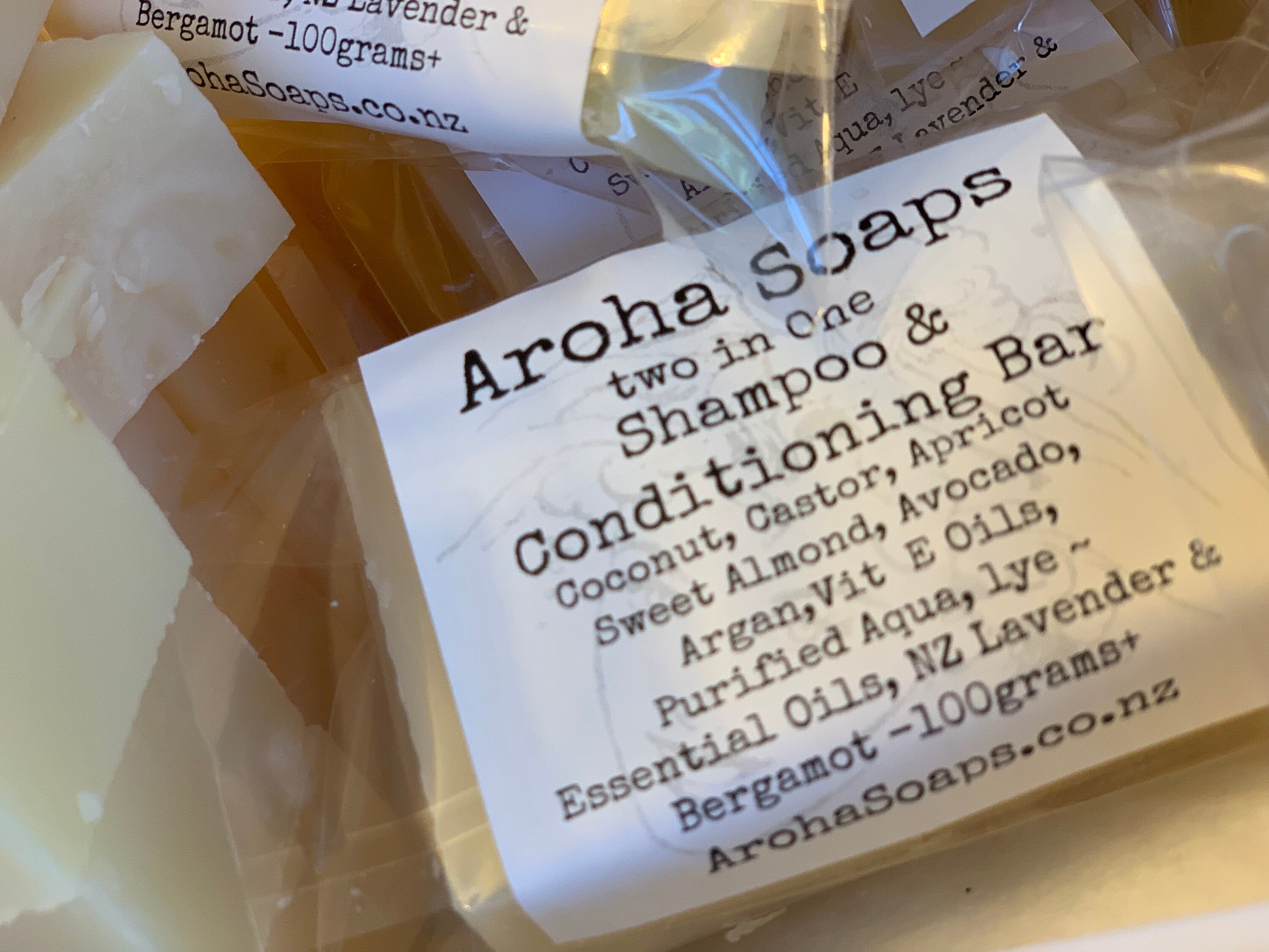 Two in One Shampoo & Conditioning Bar Made by Aroha Soaps New Zealand
