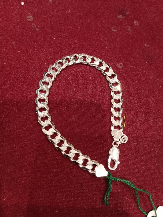 Sterling Silver Cable Chain Bracelet: Solid Link Design - Etsy