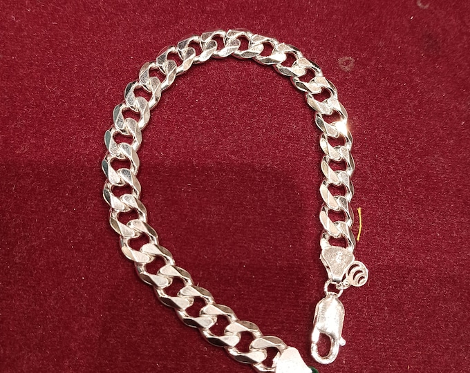 Sterling Silver Cable Chain Bracelet: Solid Link Design Buy Silver Mens Bracelet | Curb Chain Silver Bracelets | 925 Silver Exquisite Modern