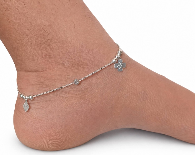 925 Sterling Silver Traditional Payal, Handmade Indian Ghungroo Anklet, Women's Silver Ankle Jewelry, Bridal Wedding Gift, 10 Inch