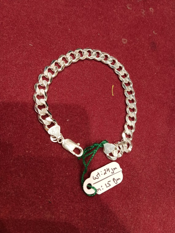 Sterling Silver Cable Chain Bracelet: Solid Link Design - Etsy