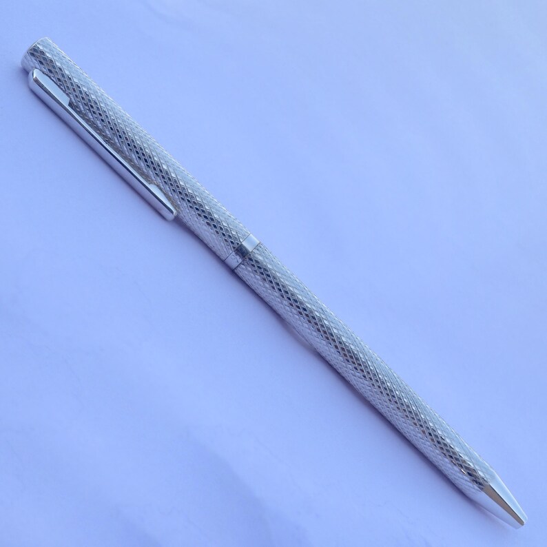 999 Fine Silver Writing Pen, Handmade Luxury Ballpoint Pen, BIS Hallmarked, Corporate Gift, Collector's Pen