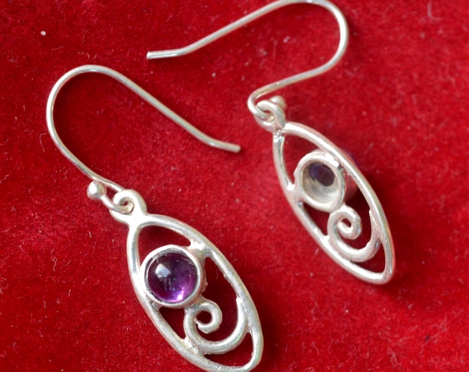 Gemstone Dangle Earrings, Carnelian, Amethyst, Onyx, Tiger Eye