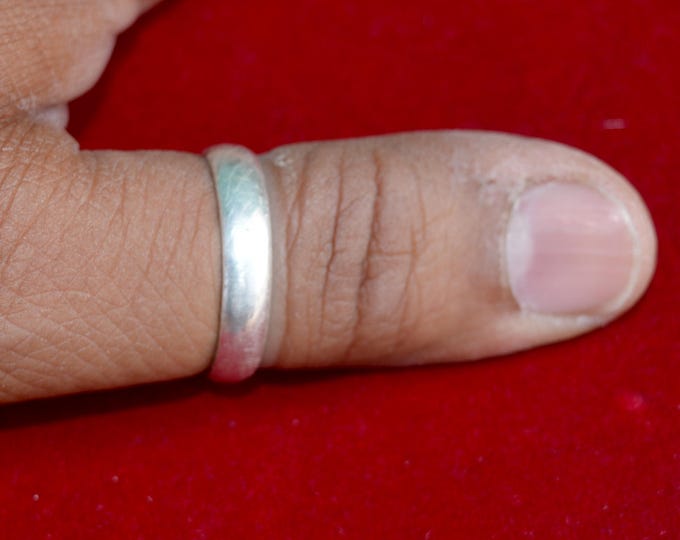 Sterling Silver Thumb Ring: Minimalist Wide Band Sterling solid silver plane ring, solid silver Mens/ women's ring, Silver designer chala.
