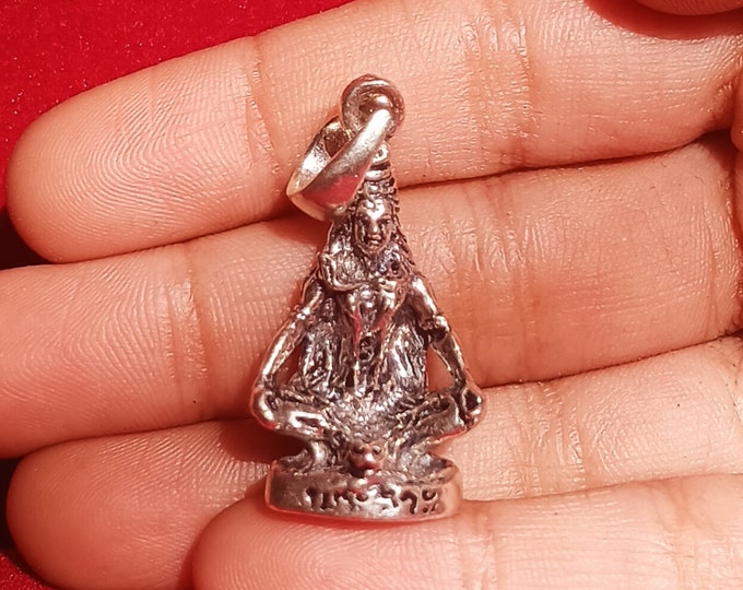 Sterling Silver Lord Shiva Pendant: Hindu Idol Jewelry