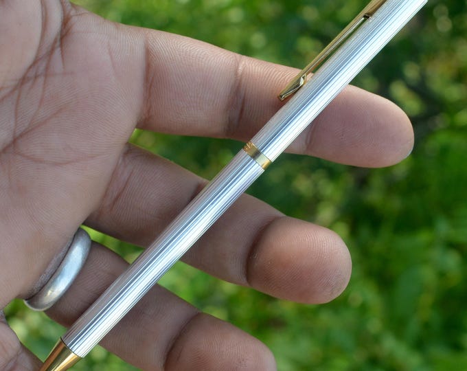 999 Fine Silver Gold Polish Ballpoint Pen, BIS Hallmarked Refillable Writing Pen, Luxury Executive Corporate Gift for Him