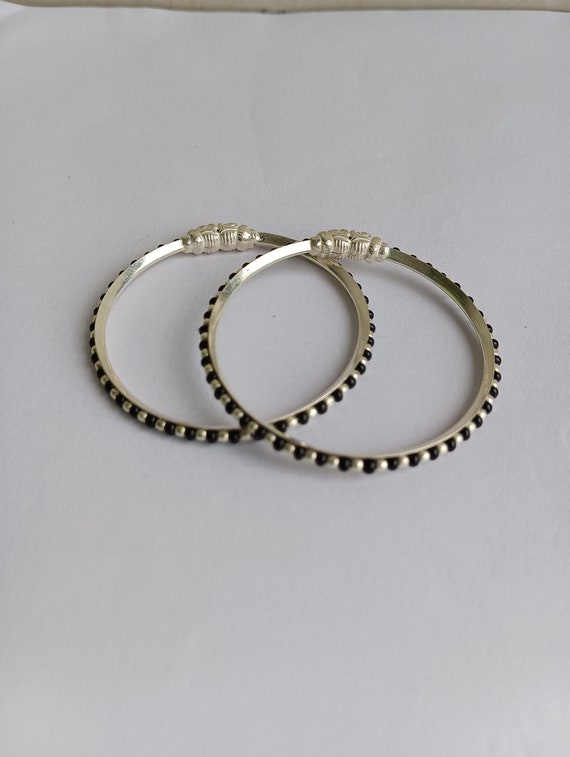 Couple Black Thread Silver Bracelet – RishiRich Jewels