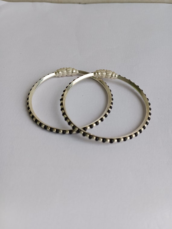 Black beads bangles gold for baby best sale
