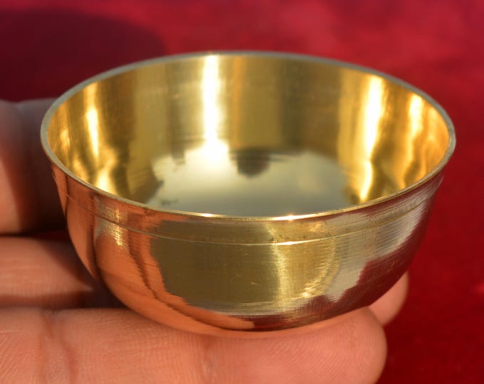 Pure Brass Bowl, Handmade Pital Katori, Indian Puja Bowl, Prasad Serving Bowl, Traditional Brass Kitchen & Housewarming Gift