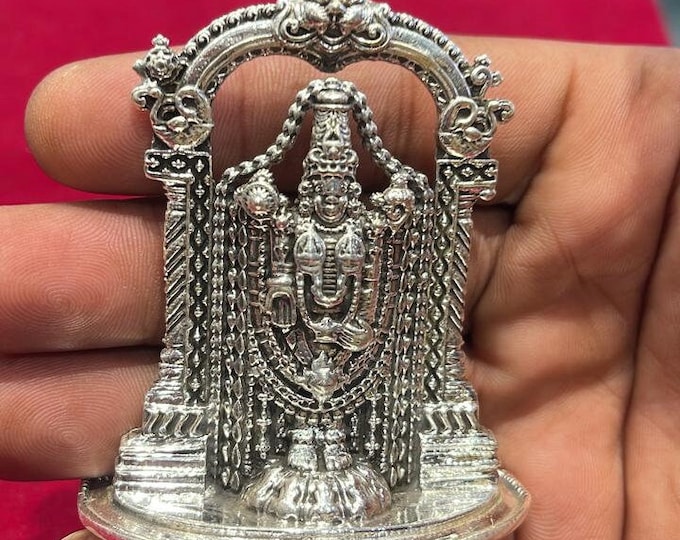 Sterling Silver Venkateswara Idol: Hindu God Statue for Home Mandir