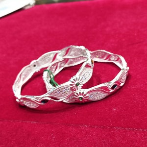 925 Sterling Silver Bangle, Solid Silver Bangle for girlfriend, Silver Bangle for women, Silver return gift.