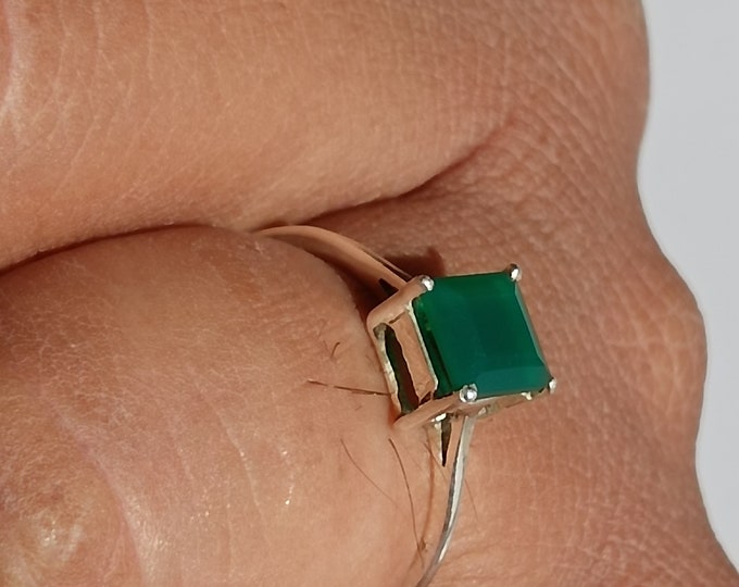 Green Onyx Sterling Silver Ring: Artgemsjewellry Designer Ring