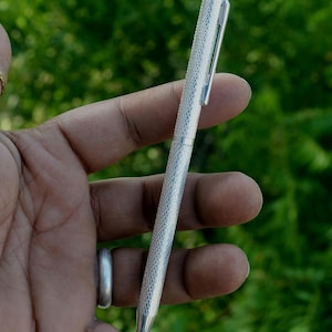 Handmade 999 Fine Silver Executive Pen, BIS Hallmarked Luxury Ballpoint Pen, Wedding Gift, Retirement Gift