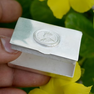 Pure Silver Sindoor kumkum Box, New design box, Solid silver sindoor kumkum box- 92.5 Bis Hallmarked.