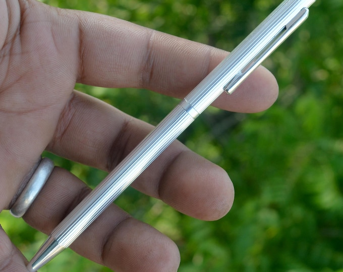 999 Fine Silver Ballpoint Pen, BIS Hallmarked Handmade Luxury Writing Pen, Anniversary Wedding Gift for Him