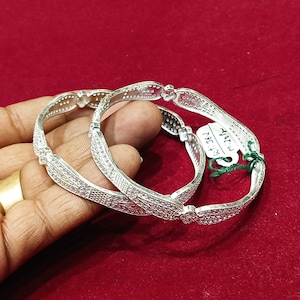 925 Sterling Silver Bangle Bracelet for Women – Stylish Silver Jewelry for Girlfriend, Gift for Her