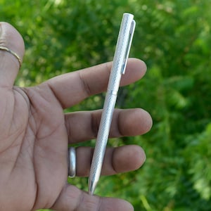 Luxury Handmade 999 Fine Silver Ballpoint Pen, BIS Hallmarked Pure Silver Writing Pen, Executive Gift for Men, Premium Office Desk Gift