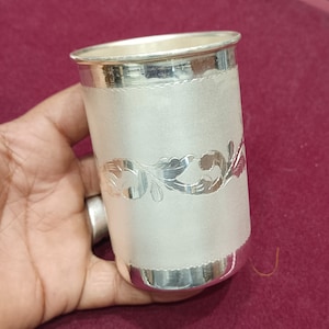 Pure Silver Glass with 999 Purity (Tumbler), Buy 925 pure silver glass designed and handcrafted by PureSilver, Buy 25 gram to 100 grams.