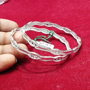 925 Silver Bangle for Women – Designer Silver Bracelet, Chic Silver Jewelry for Girlfriend, Gift for Her