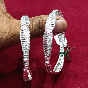 925 Sterling Silver Designer Bangle for women, Silver Bangle Bracelets, Silver Bangle foe girlfriend, Silver return gift.