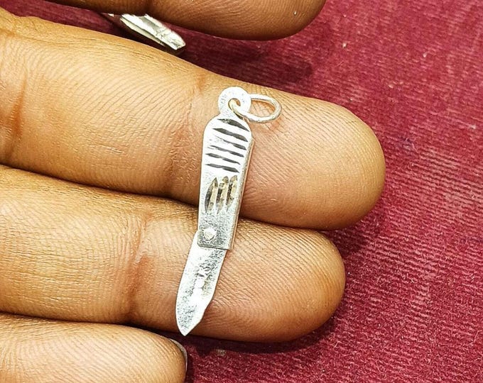 Pure Silver Necklace, Mini Knife Necklace, Silver Dagger Pendant For Kids