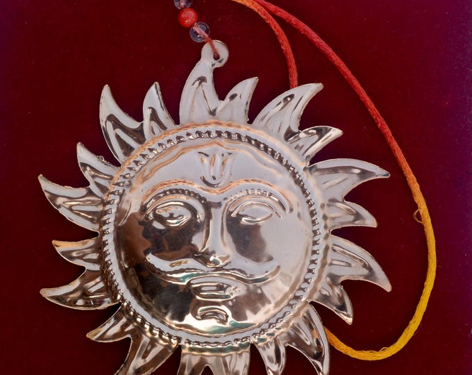 Pure Copper Sun Wall Hanging, Surya Dev Sun Face Decor, Indian Vastu Wall Art, Hindu Pooja Room Decor, Housewarming Gift