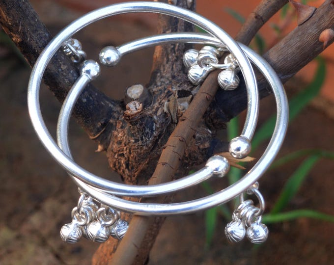 925 Sterling Silver Baby Payal, Ghungroo Bell Anklet for Newborn Toddler, Adjustable Indian Kids Anklet, Baby Shower Gift