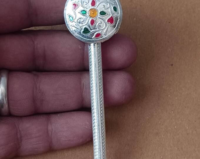 925 Sterling Silver Baby Rattle, Handmade Silver Jhunjhuna with Bells, Round Shape, Newborn Baby Gift