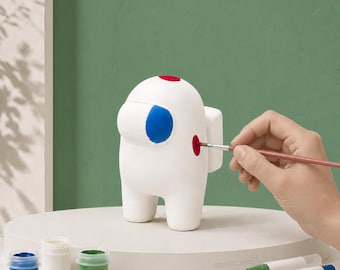 PaintPalz Series® Miniaturas Pintáveis de Tripulantes de Among Us – Escolha entre Impostor ou Tripulante | Atividade Artesanal para Festa de Aniversário