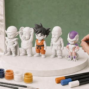 PaintPalz Series® Paintable Dragon Ball Figurines – Choose Your Character | Kids Birthday Party Activity | Plant-Based