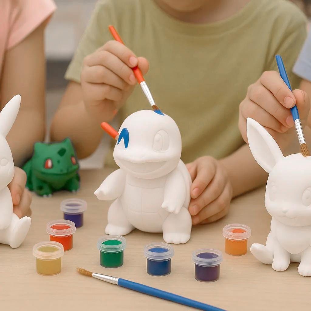 PaintPalz Series® Pokémon Paintable Figurines Characters - Ekologiczny, bezpieczny dla dzieci, biodegradowalny materiał