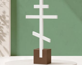 Croce ortodossa verticale Faith Series® Block – Croce minimalista a tre barre / Regalo per battesimo/cresima / Prodotta in Australia